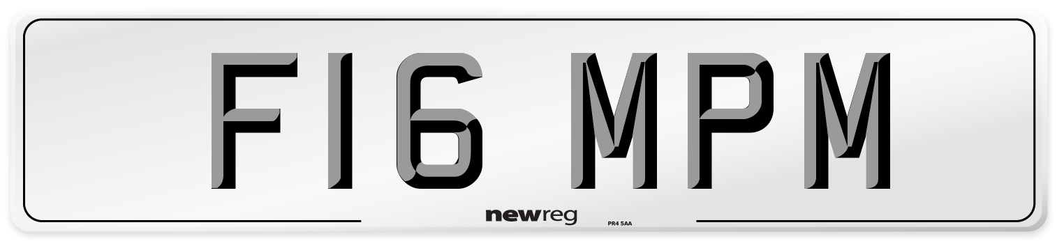 F16 MPM Number Plate from New Reg